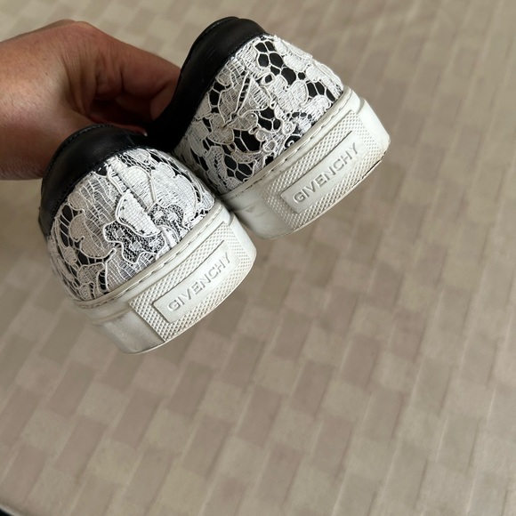 Givenchy Leather with Lace Overlay Slip On Sneakers - Picture 13 of 14